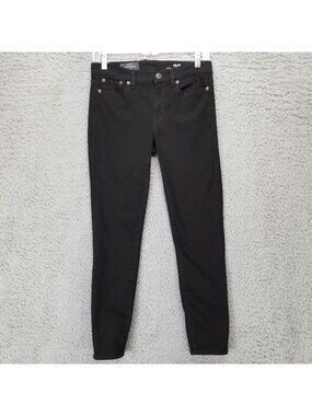 J. Crew Jeans Womens 27 Black Stretch Denim Mid Rise Toothpick Skinny